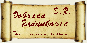 Dobrica Radunković vizit kartica